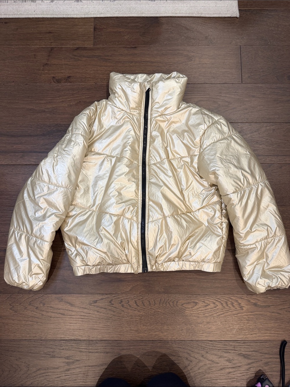 Wild Fable Metallic Gold Puffer Jacket Size XS - C31